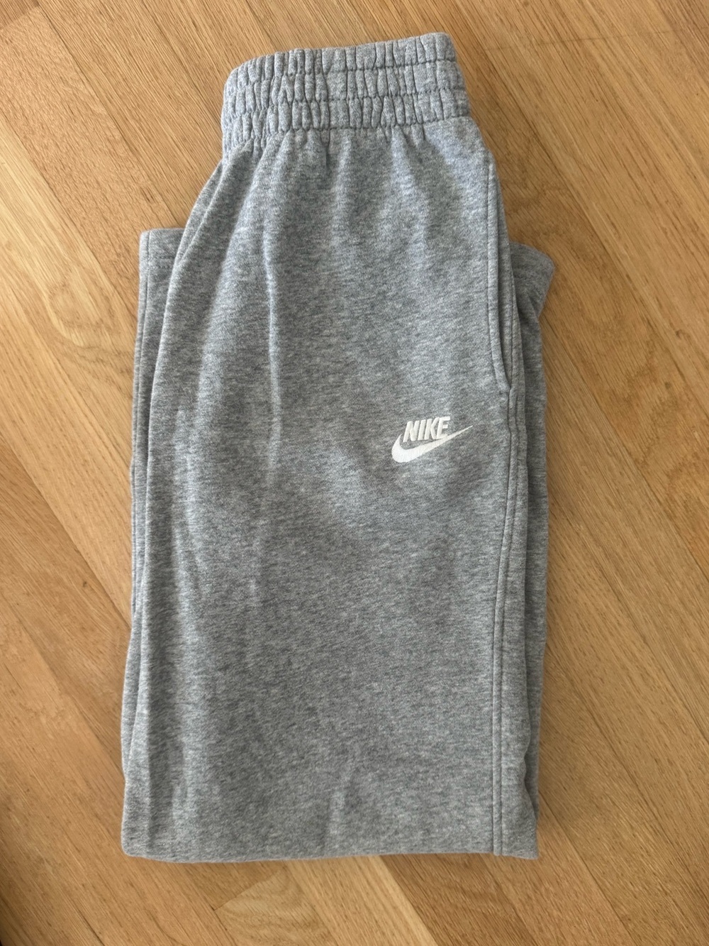 Nike Gray Kids' Fleece Open Hem Sweats with White Swoosh